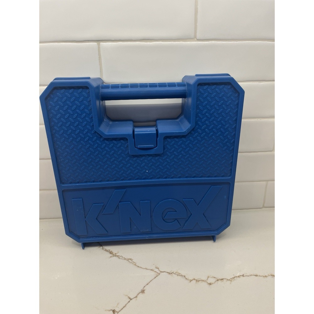 K'nex Blue Carry Case 9x9x3 with Pieces & Manual Instructions Kit Vintage